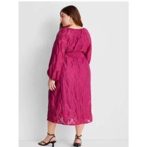 Future Collective Jenny K. Lopez Women's Puff Sleeve Belted Midi Dress Large